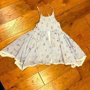 Sold!!!and white striped nautical dress w/ embroidered hemline & appliqué. Size